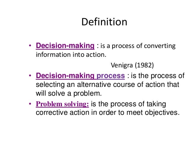 Decision Making Process Definition
